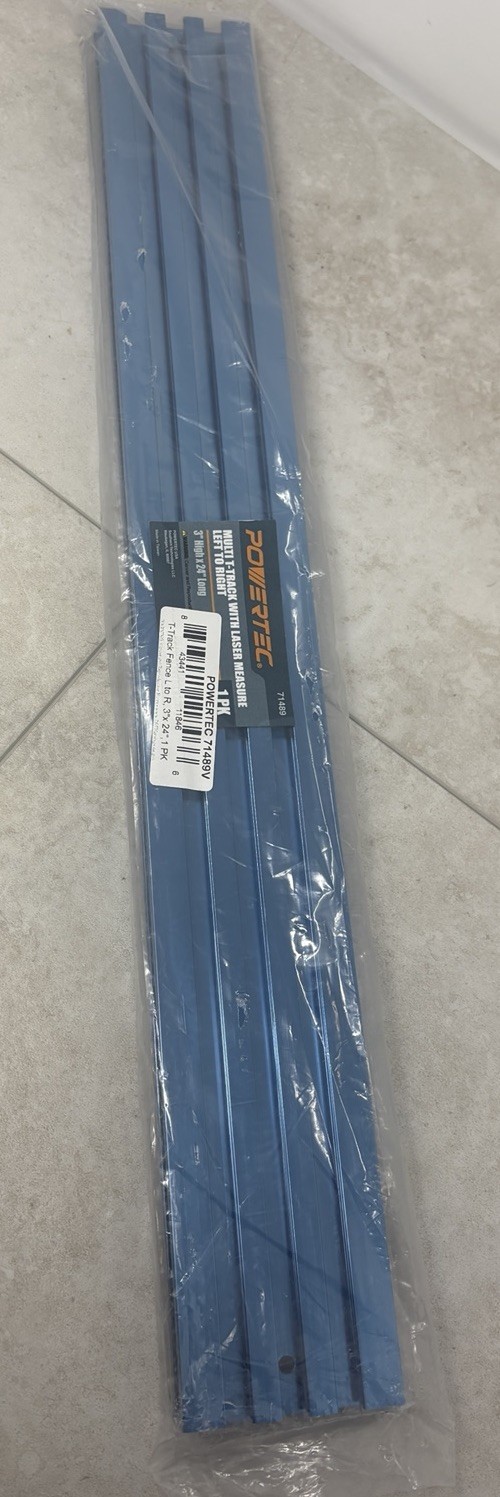 Powertec 71489V Aluminum Multi T-Track Fence Laser Left to Right, 3” High…