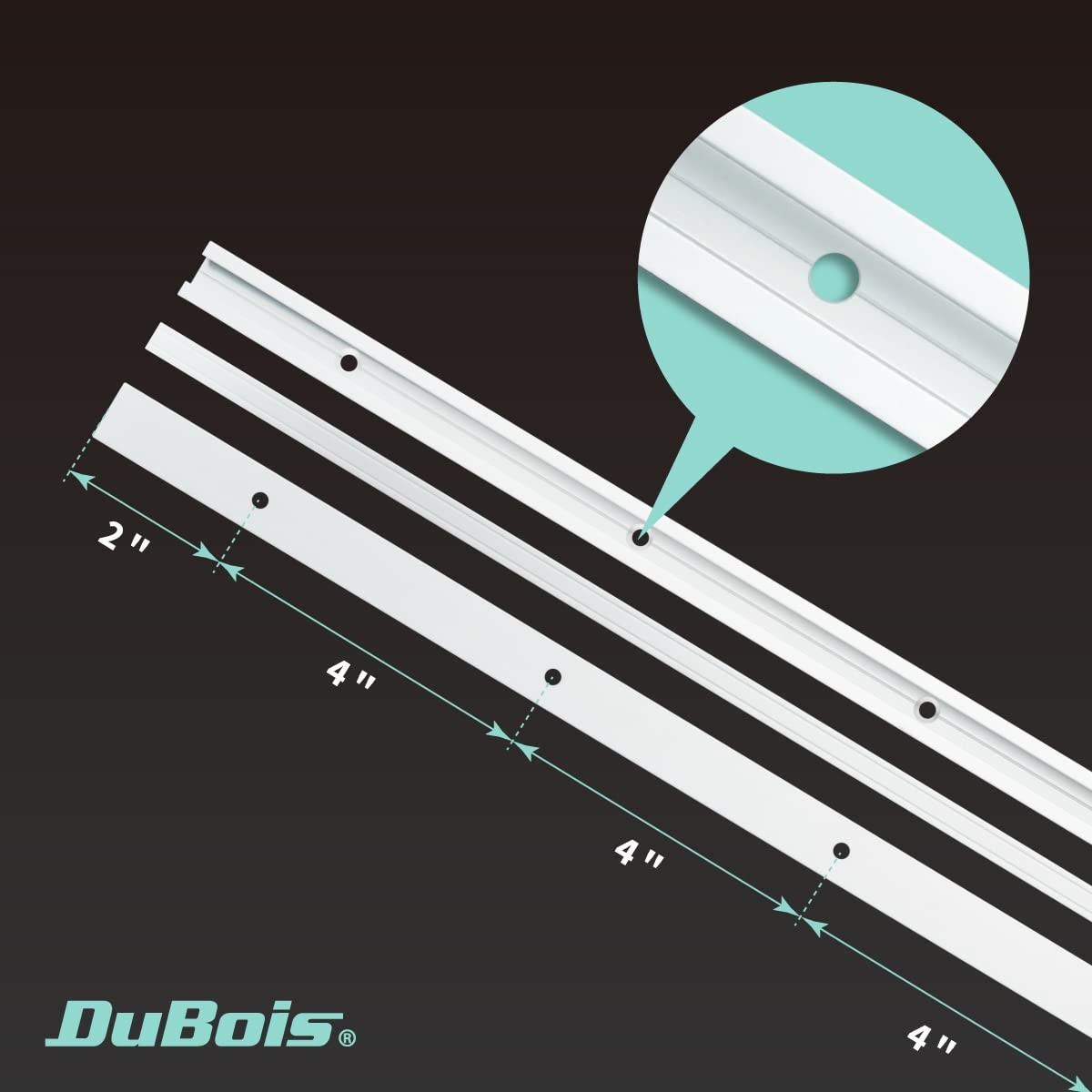 2 PCS 51012 48 Inch Double Cut Profile Universal TTrack Aluminum Woodworking