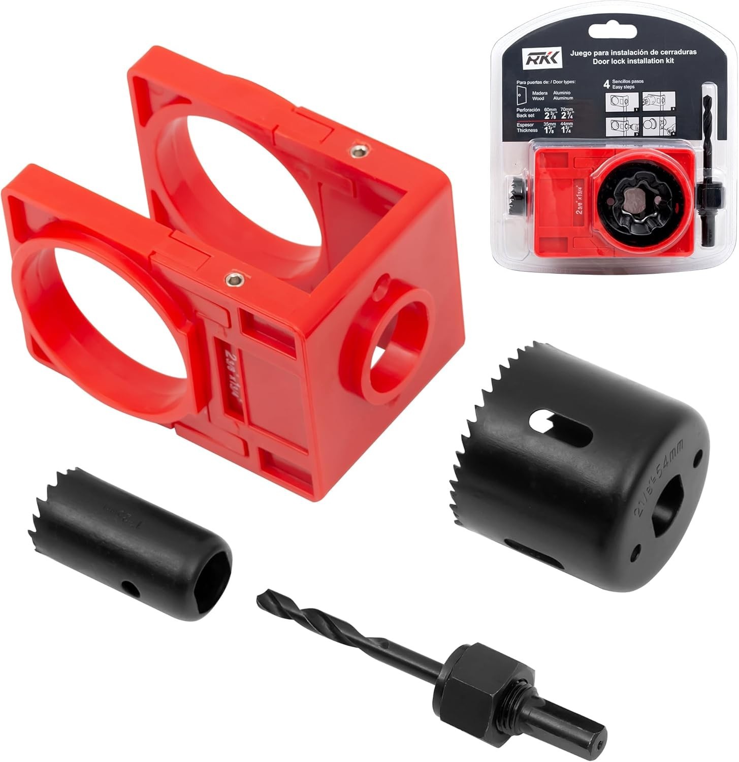 Door Lock Installation Kit Including Hole Saws Door Jig Guide Template (1 Set)