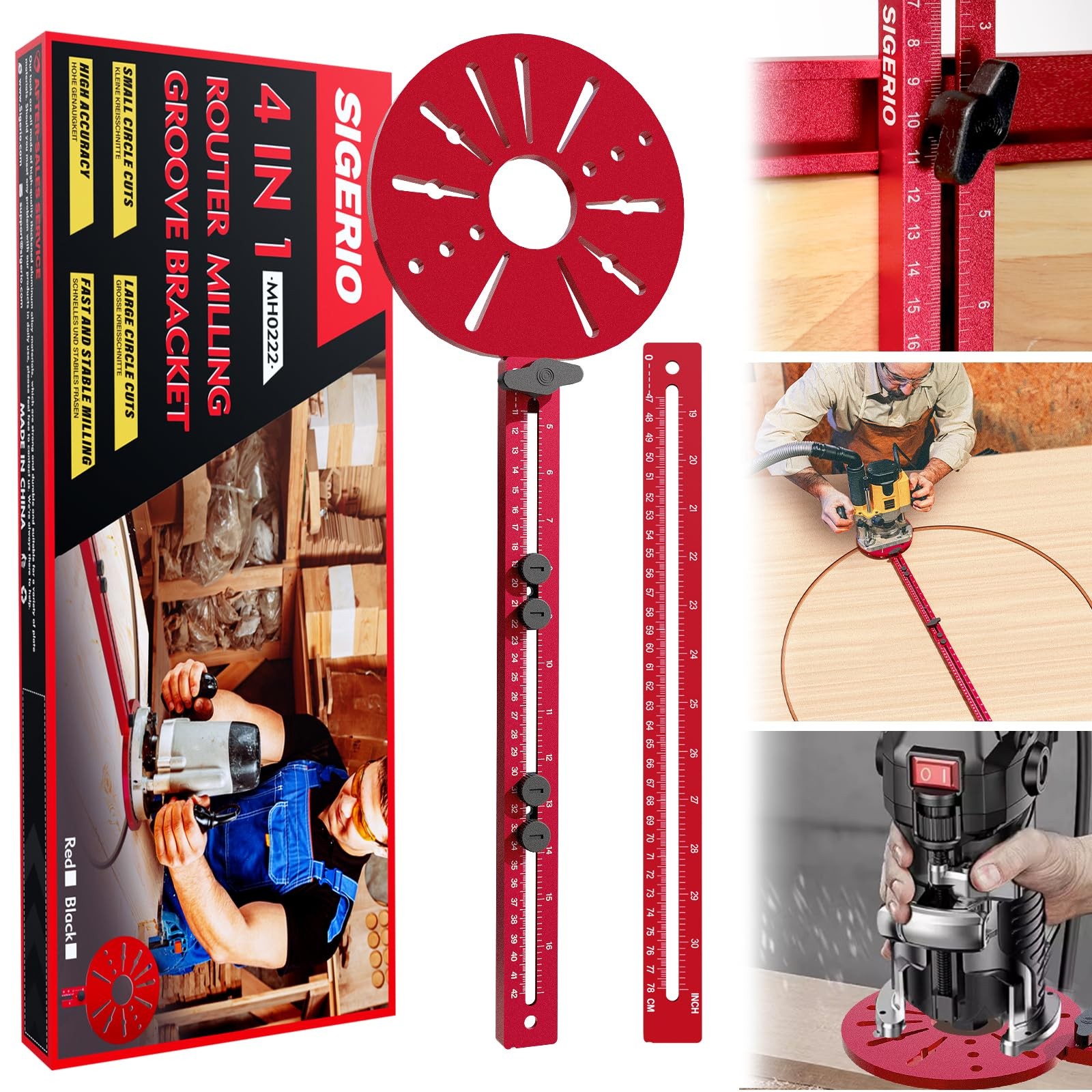 New 4 in 1 Router Milling Groove Bracket, Aluminum Alloy Router Circle Cuttin…