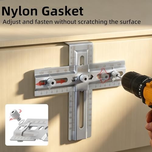 Cabinet Handle Jig Stainless Steel Adjustable Template 2.5 to 6.3 Inch Drill