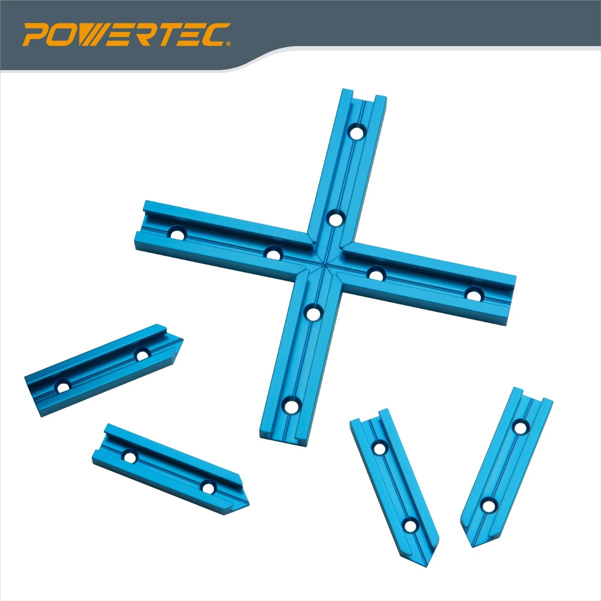 POWERTEC 71712 36 Inch Double-Cut Profile Universal T-Track with Predrilled Moun