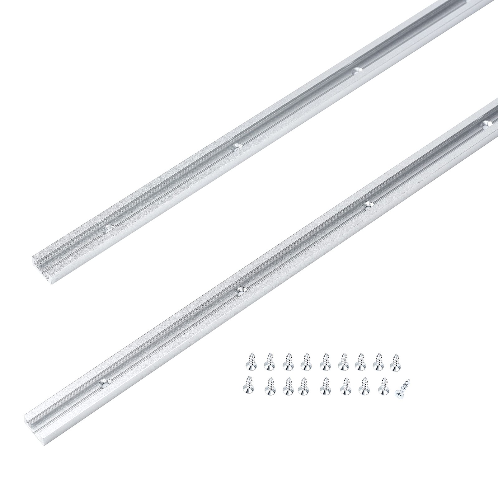 2 PCS 36″ T Track Wood Screws DoubleCut Aluminum Profile Silver Woodworking