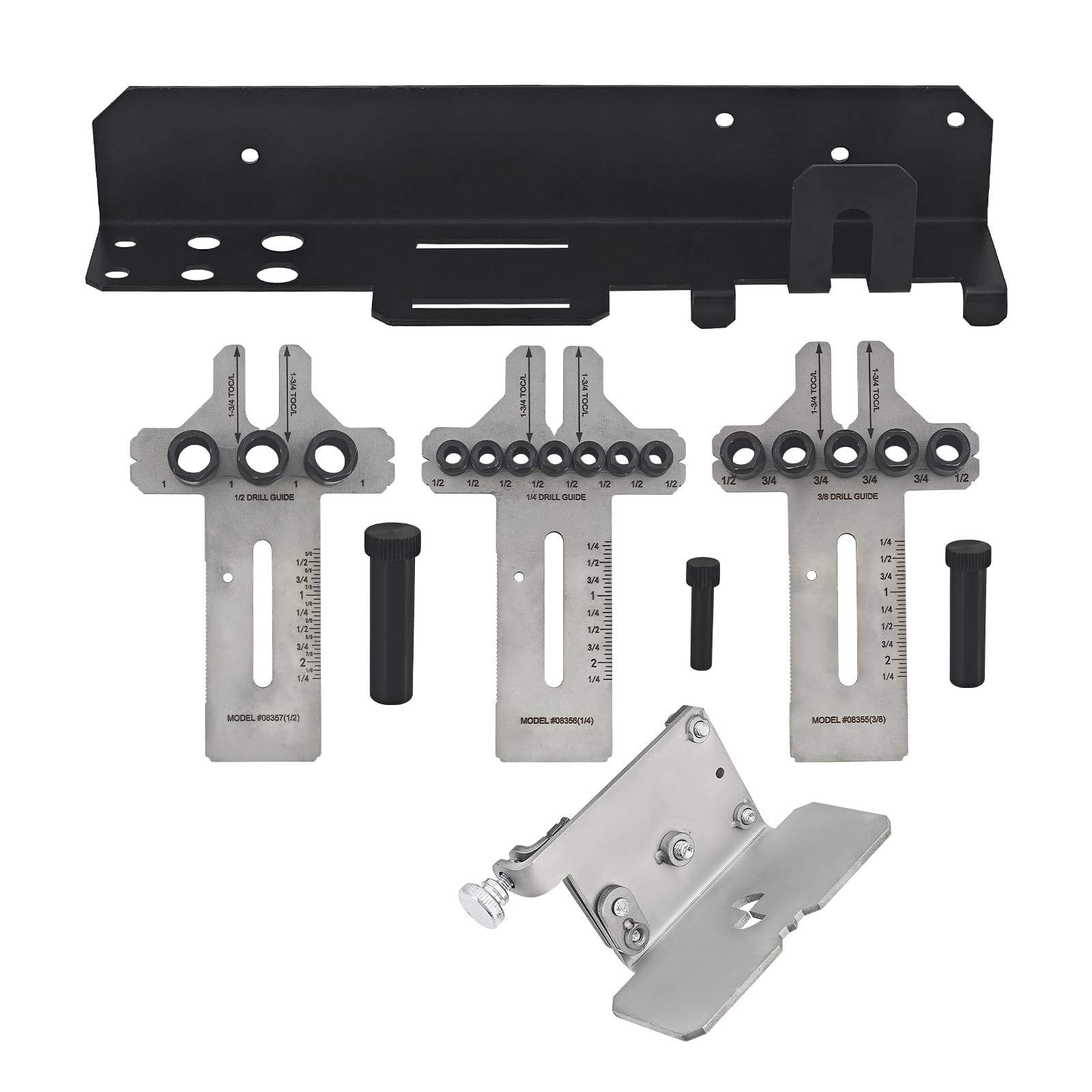 08359 Stainless Steel Dowel Jigs Kit with Angle and Wall Bracket Adjustable D…