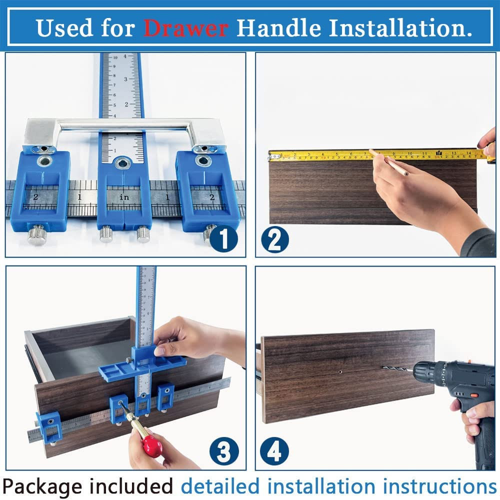 Cabinet Hardware Jig, Cabinet Handle Jig with Automatic Center Punch