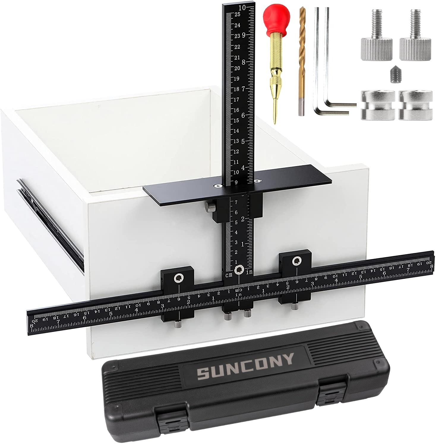 Cabinet Hardware Jig Tool All Aluminum Alloy,Adjustable Drill Guide Template …