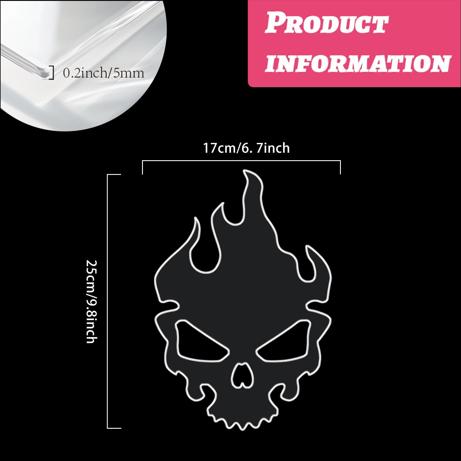 Skull Router Template Acrylic Clear Valet Tray Inlay Woodworking Craft Jigs