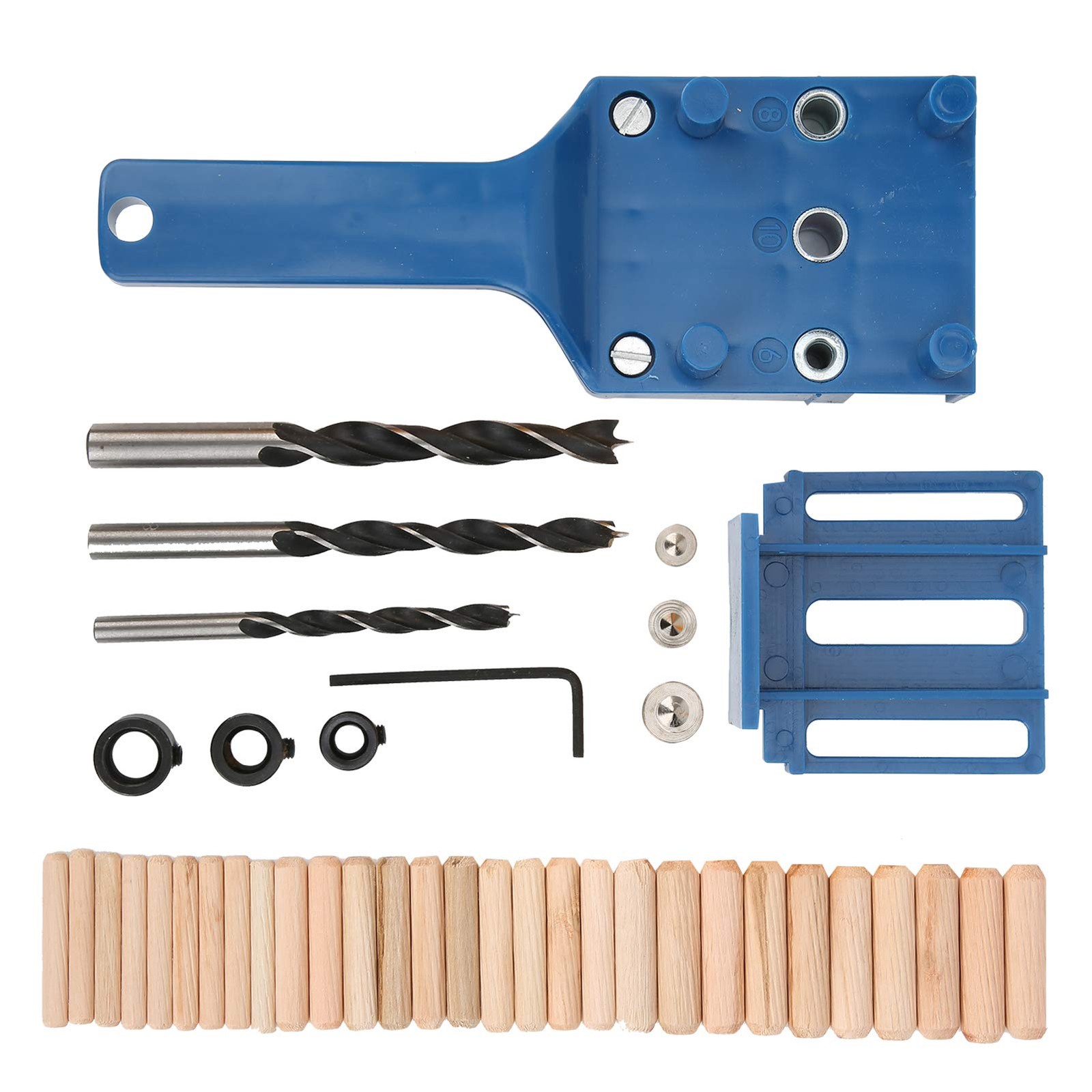 Handheld Dowel Jig Kit – Wood Doweling Hole Drill Guide Kit with 6mm 8mm 10mm…