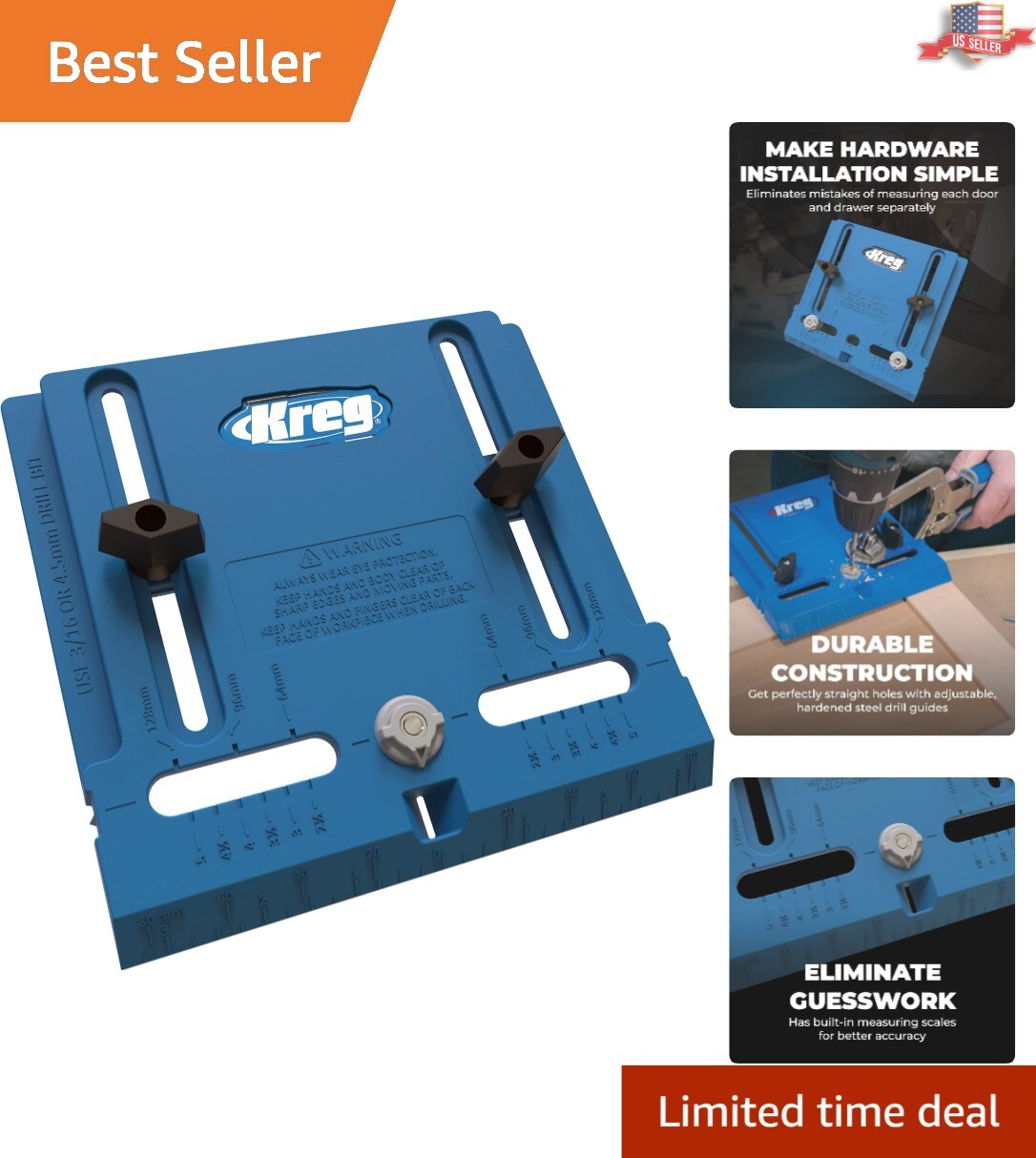 KREG Durable Cabinet Hardware Jig – Precision Drilling Guide for DIY Enthusiasts