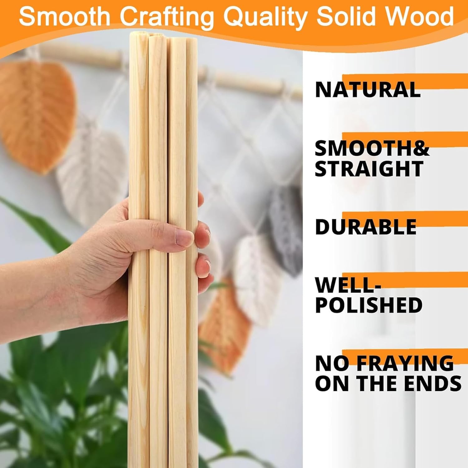 Crafting Dowel Rods Set 10 12 Inch Solid Wood Sticks in Bulk