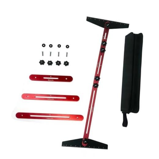 Stair Tread Template Tool, Aluminum Alloy Stair Measuring Tool, Stair Red-Gray