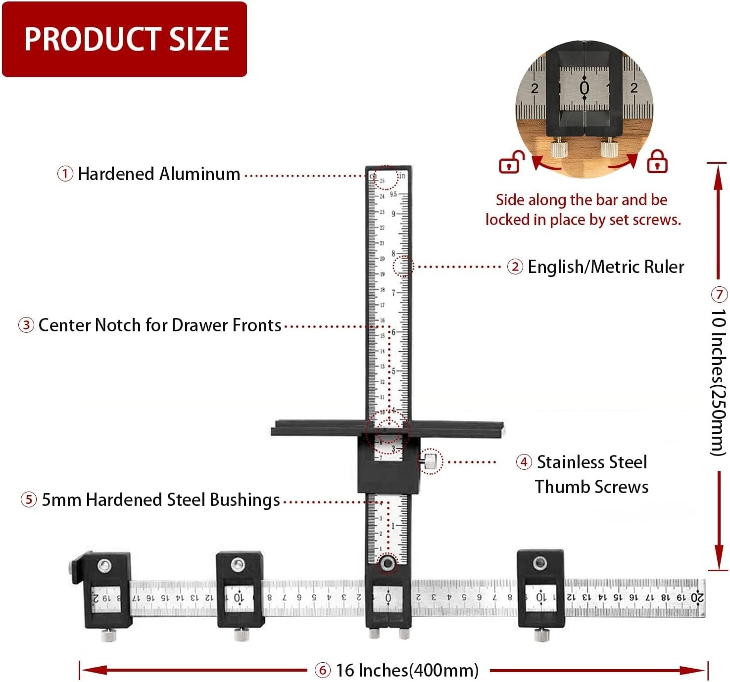Cabinet Hardware Jig, Aluminum Alloy Cabinet Handle Jig Tool for Fast and Acc…