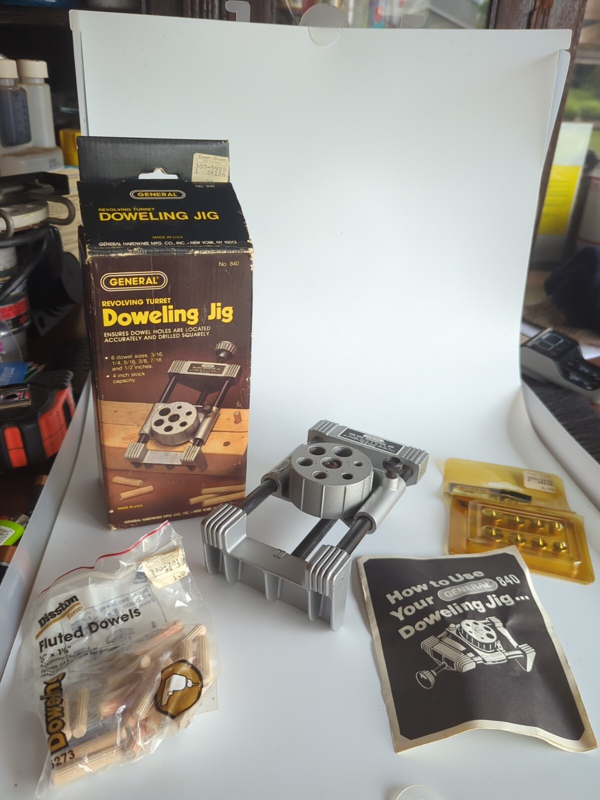 VTG Doweling Jig 840 Revolving Turret General W/Box Manual & Extras Included