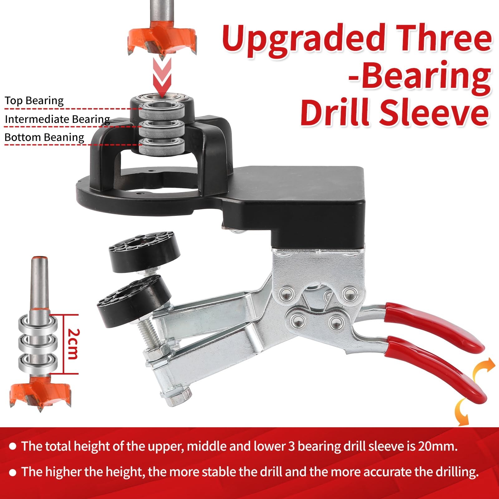 35mm Concealed Hinge Jig, Aluminum Alloy Cabinet Hinge Jig with 2 Quick Clamp…
