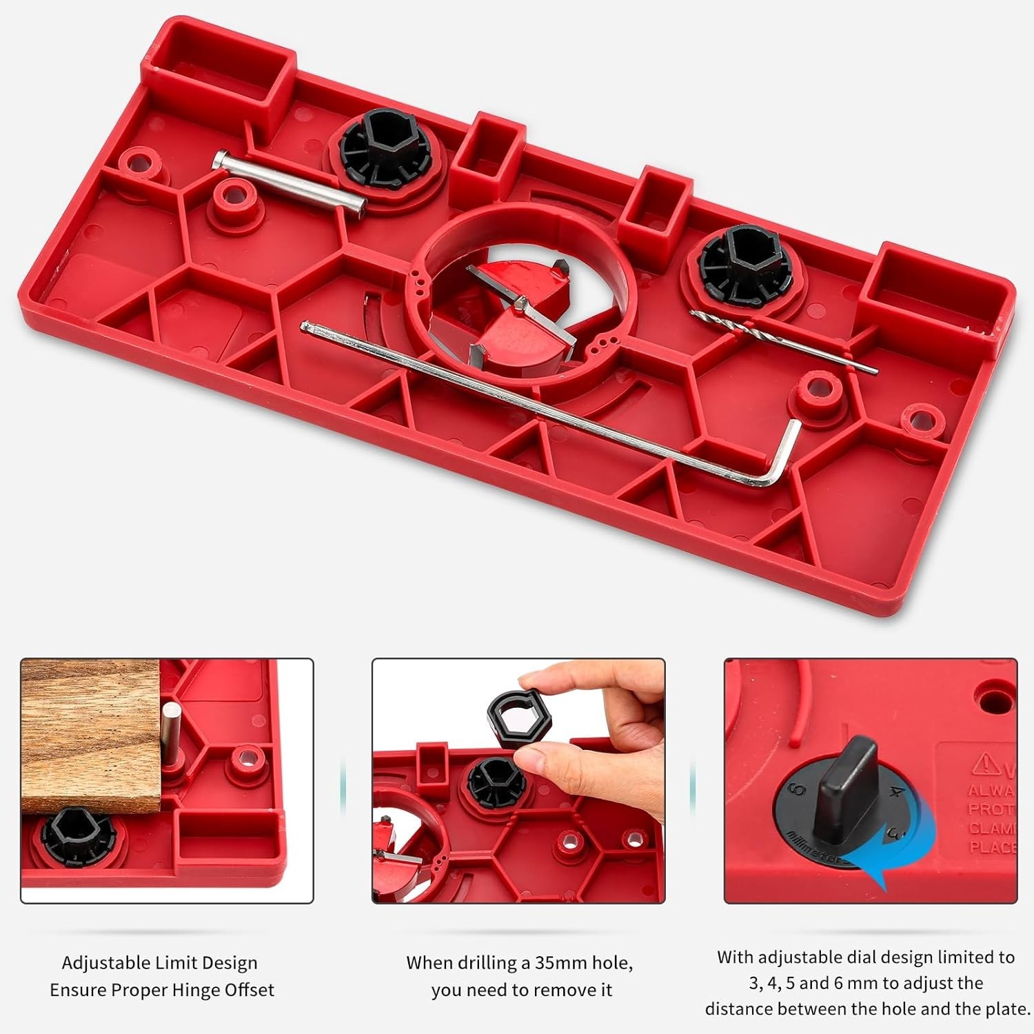 Lightweight 35mm Hinge Drilling Tool with Adjustable Features for Precision Cuts