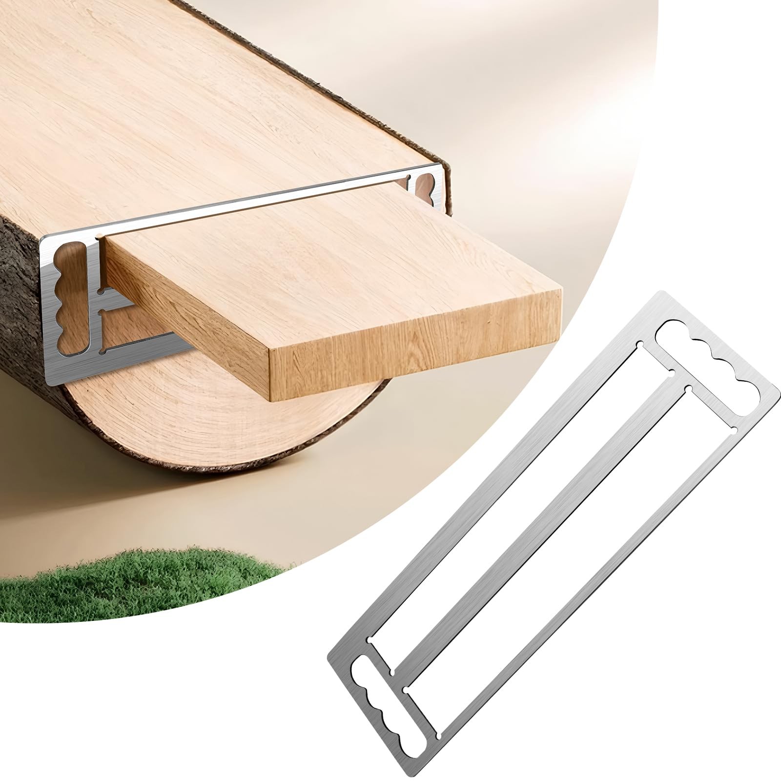 Timber Frame Tenon Gauge Tool with Handle, Durable Stainless Steel Mortise an…