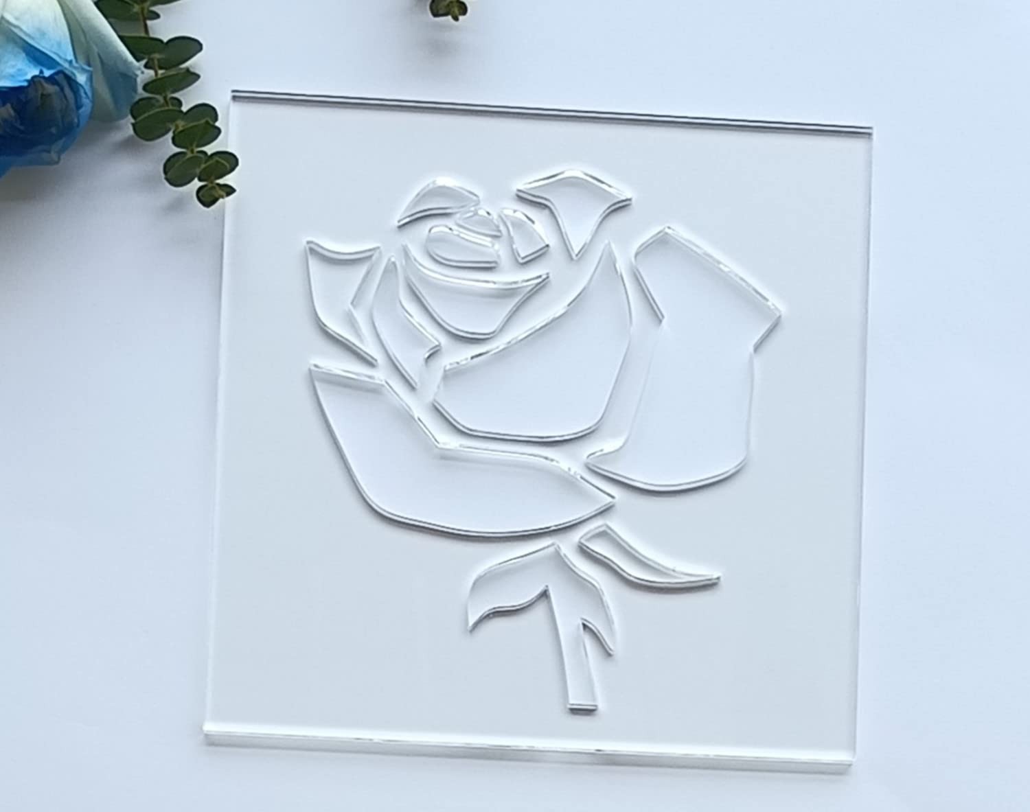 Rose Router Template Clear Acrylic Inlay Jig Template Woodworking 7.5×7.5 Inch