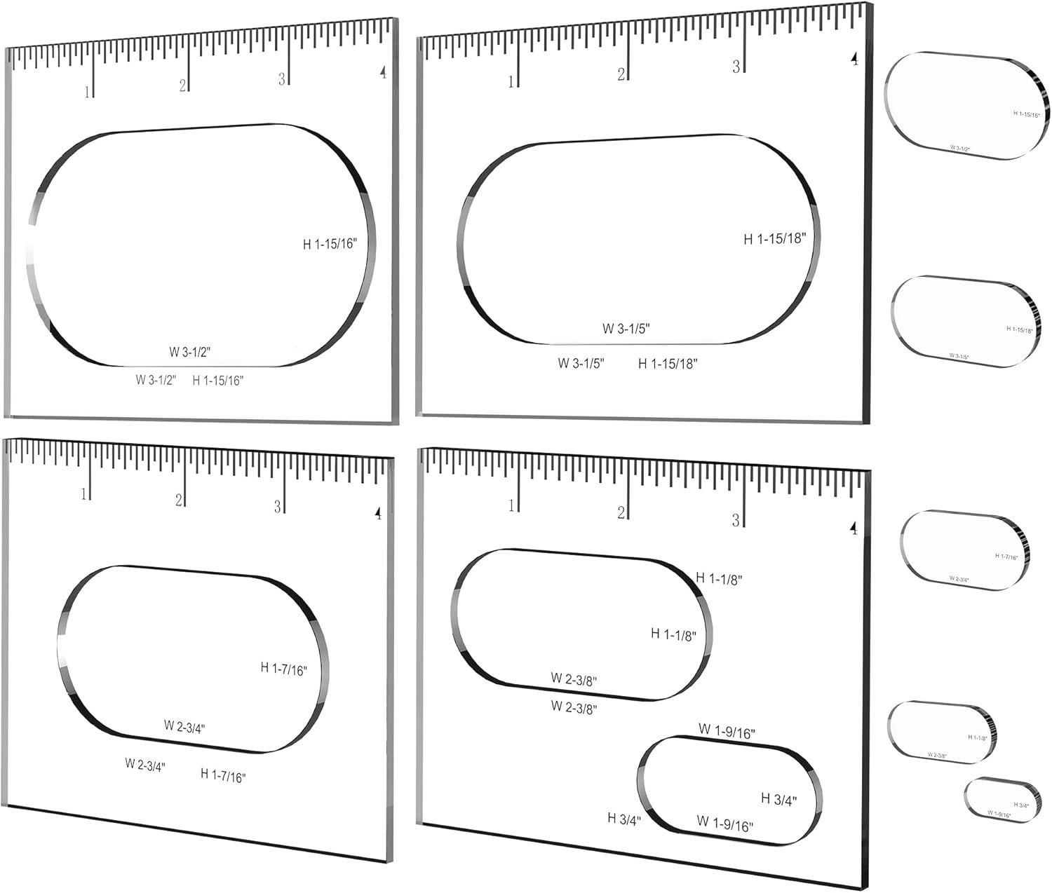 Oval Inlay Template Set for Router Woodworking Router Jig Templates 4 Pack