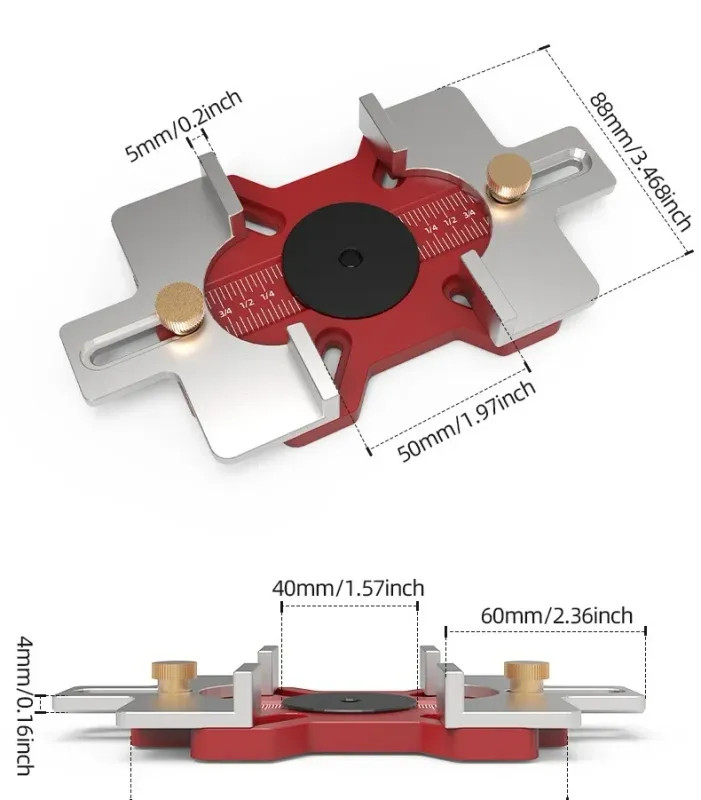 Invisible Fastener Slotting Bracket Woodworking Router Base Mortising Jig Tool