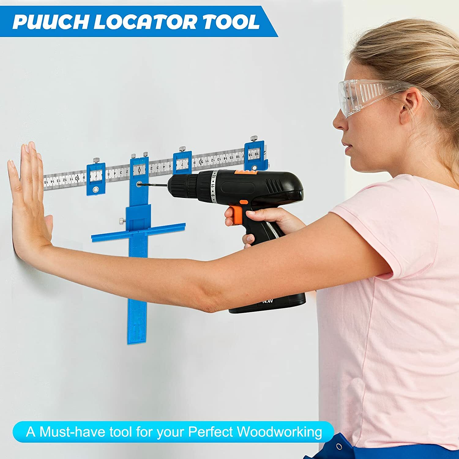 Adjustable Drill Template Guide Punch Locator Cabinet Hardware Jig Dowelling Kit