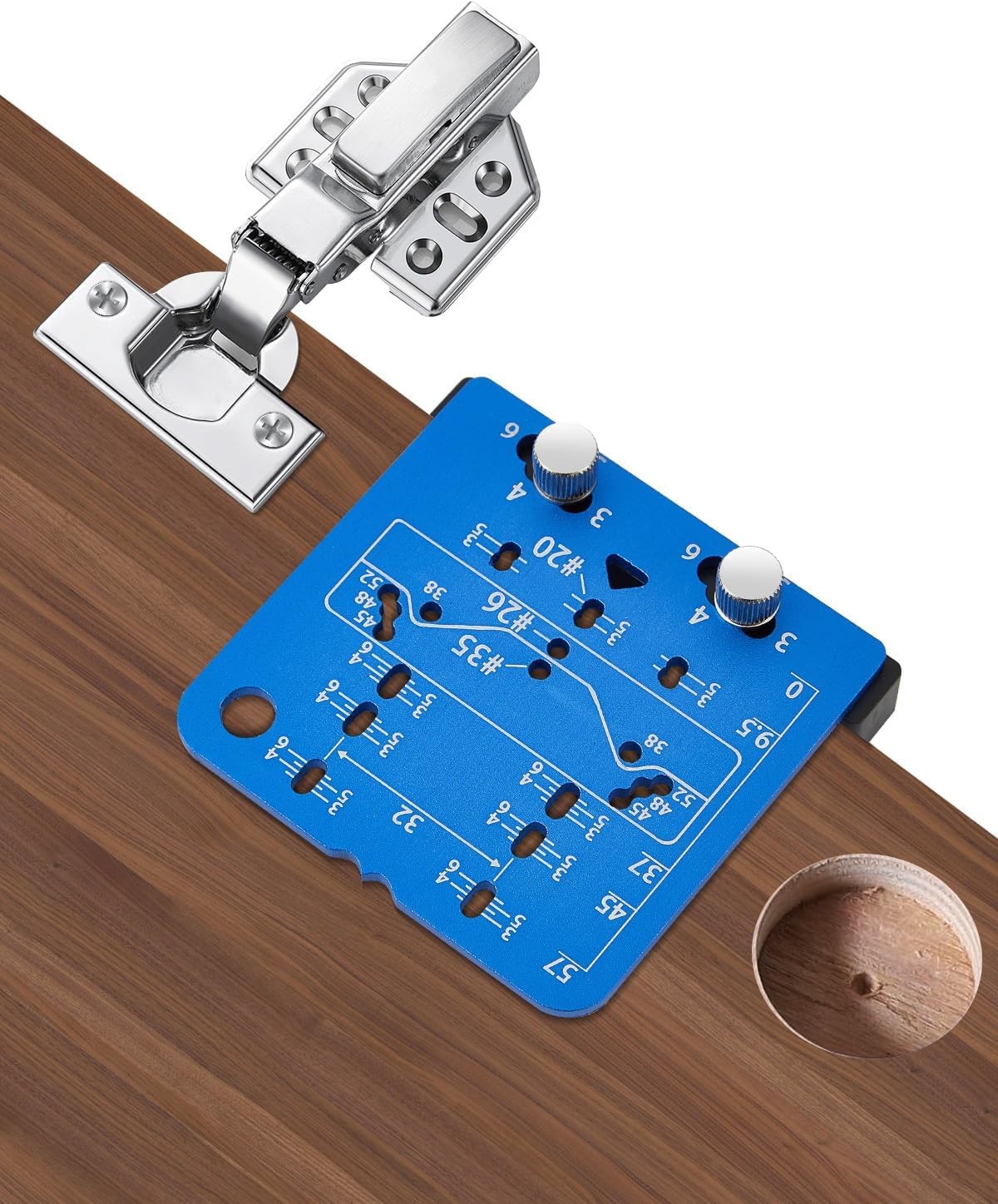 35mm Concealed Hinge Jig, Aluminum Alloy Hinge Drilling Hole Router, fits 45/48/