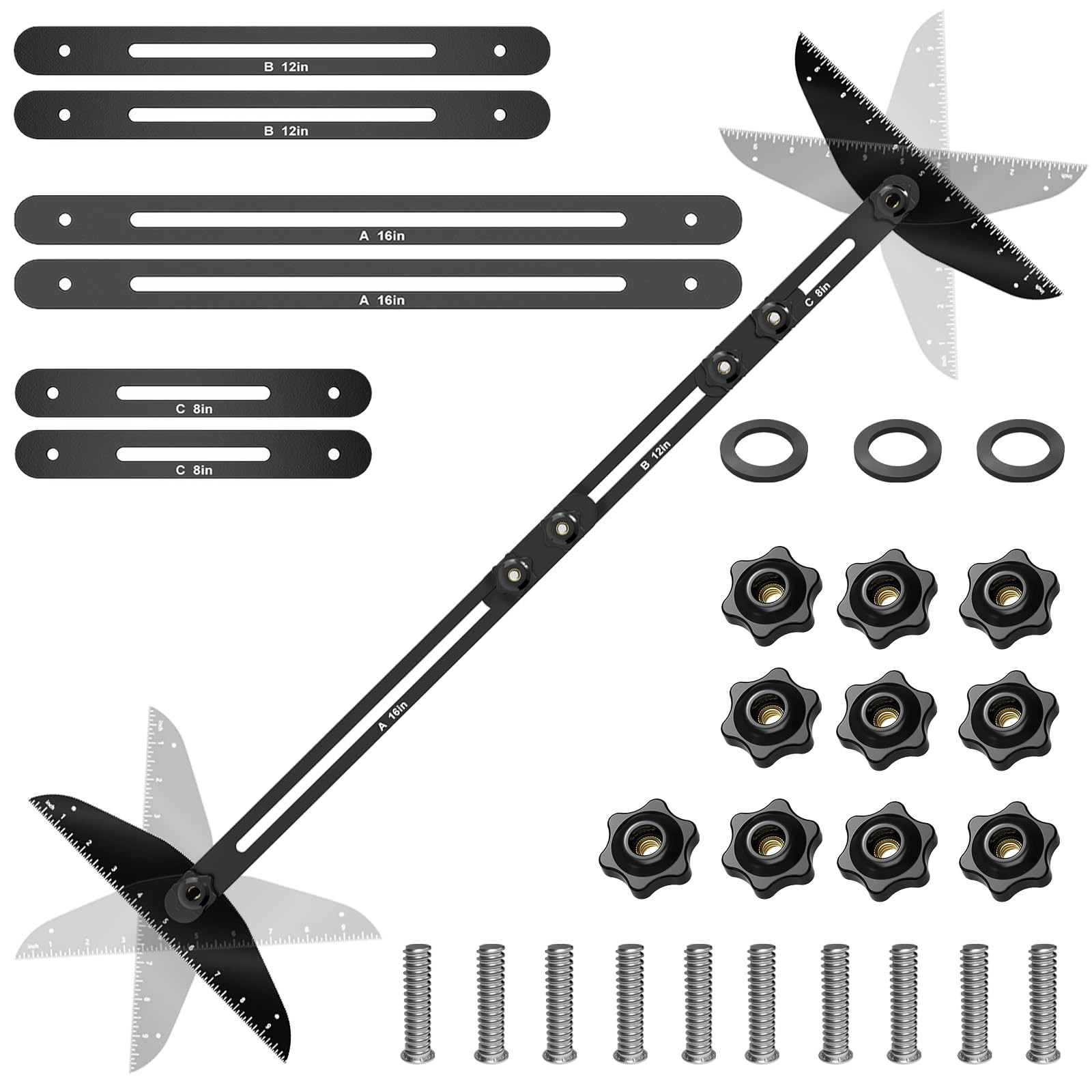 Adjustable Stair Treads Gauge Template Tool 11-60 Inch Stainless Steel