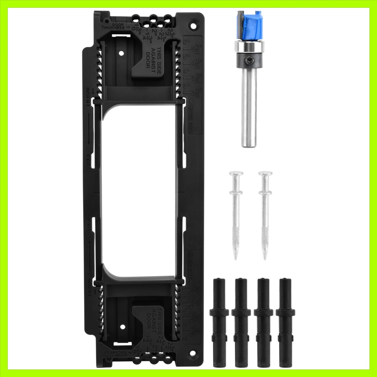 Adjustable Door Hinge Jig Kit for Precise Mortise Routing | Fits 2.5-6 in Hinges