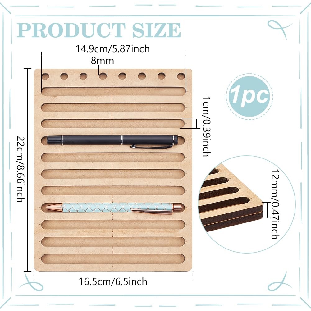 11 Slot Ink Pen Jig for Laser Engraving, 6.5×8.6inch MDF Ink Pen Holder, Crea…