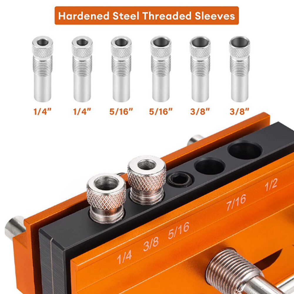 Imperial/Metric Centering Dowel Jig Wood Dowel Hole Drilling Guide Positioner