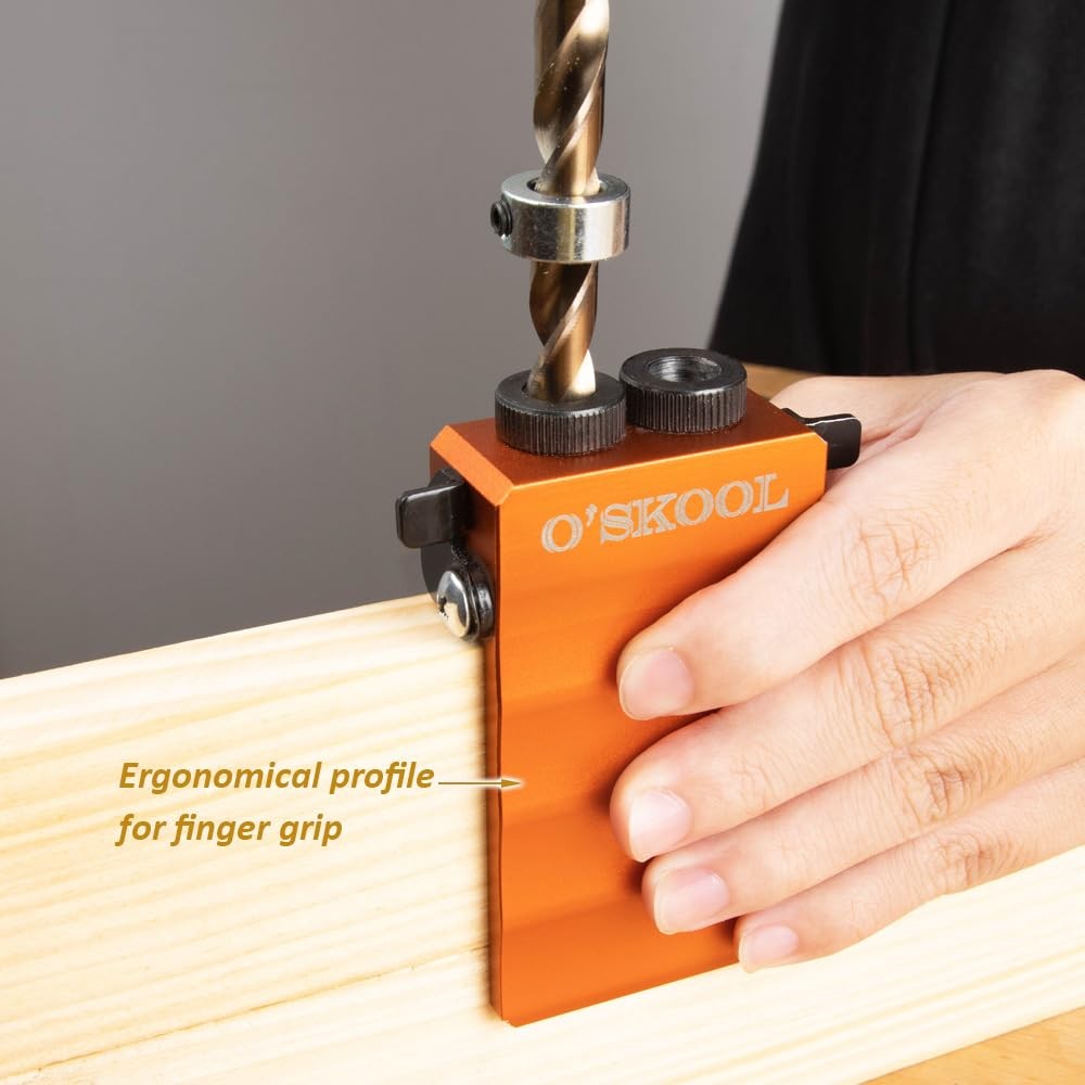 Professional Dowel Drilling Jig with Laser Cut Witness Mark and Depth Scale, …