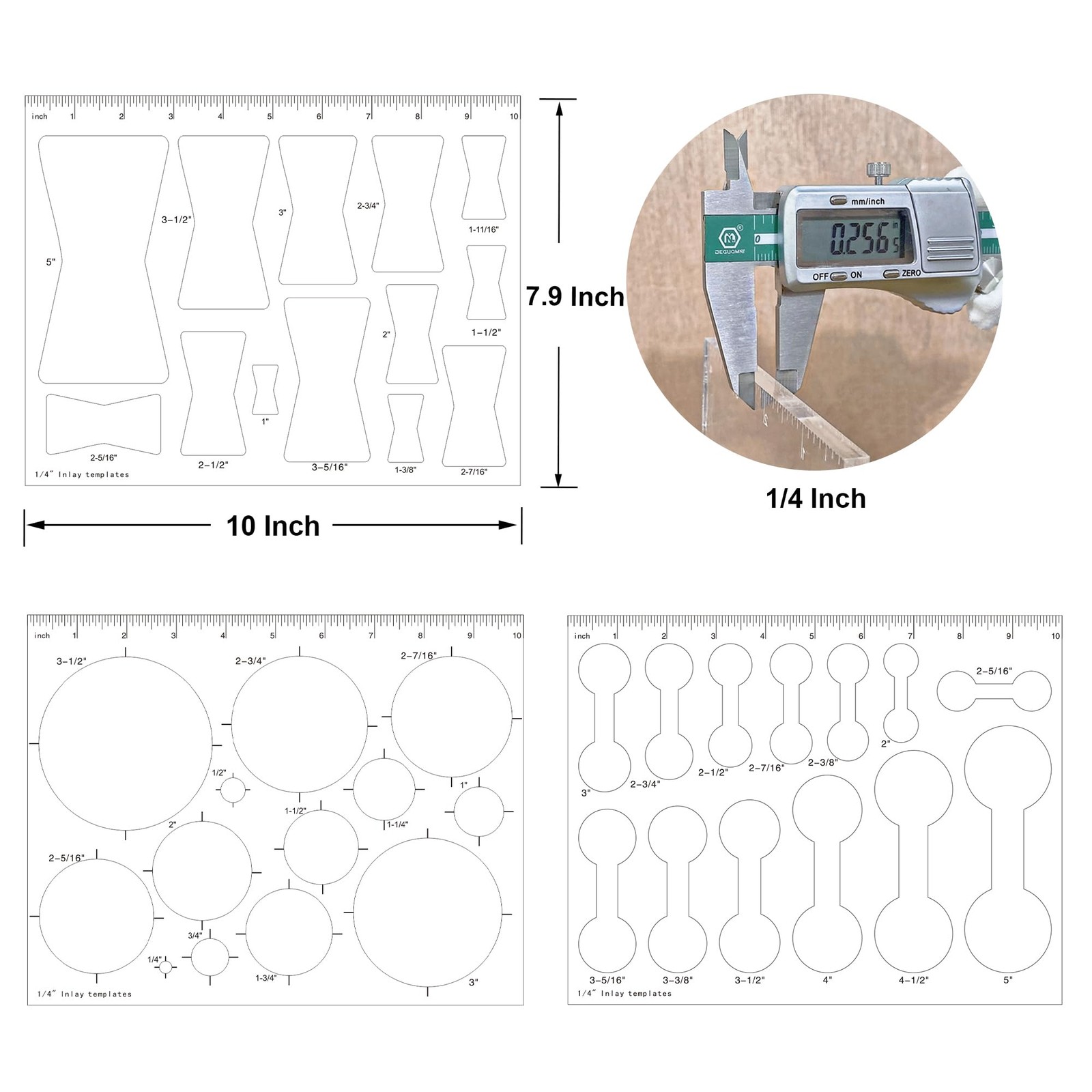 10 * 7.9 inches 13 in 1 Router Jig Kit for Woodworking – Bowtie, Circle Inlay…