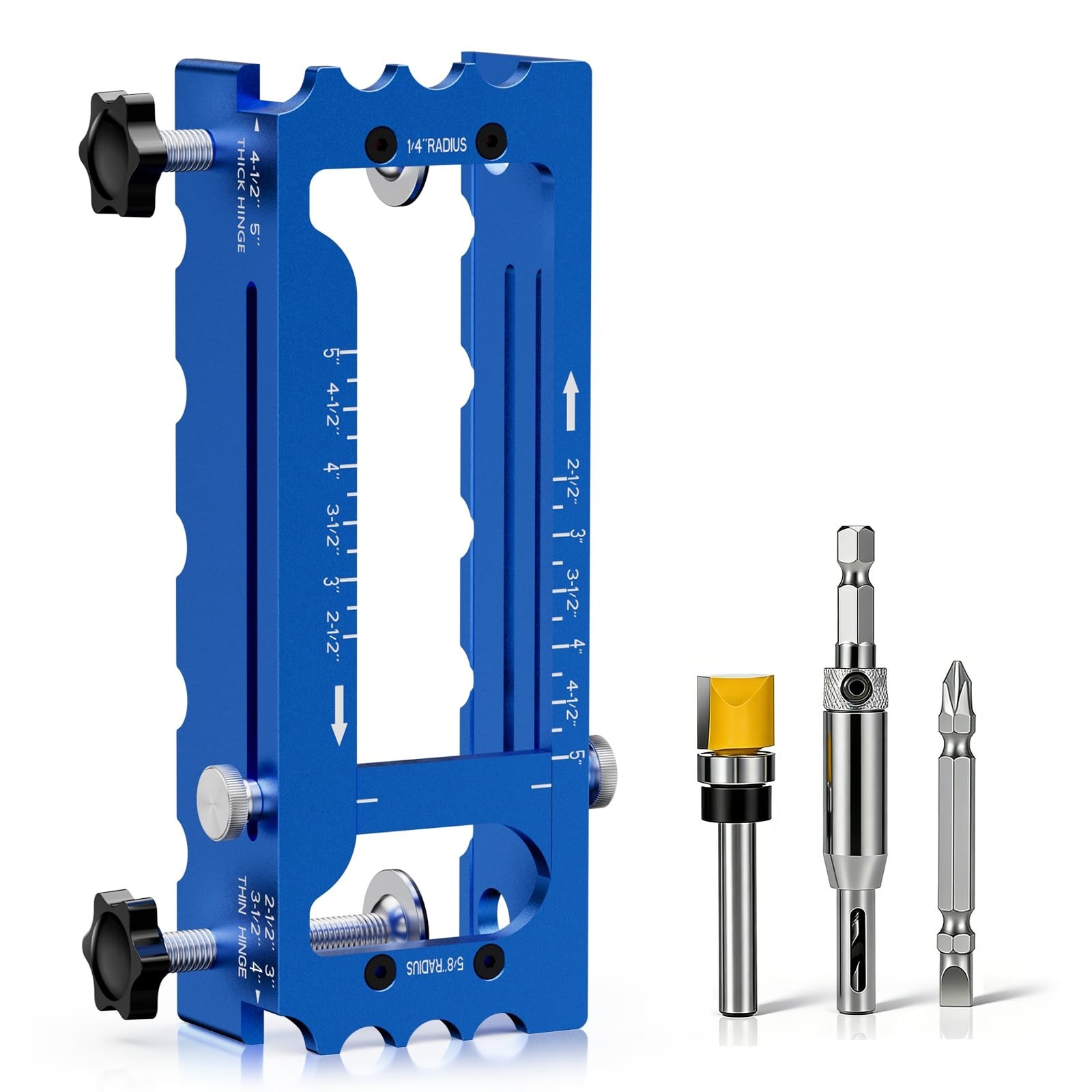Door Hinge Jig Tool for Router, Adjustable Aluminum Alloy Mortise Jig Fits Do…