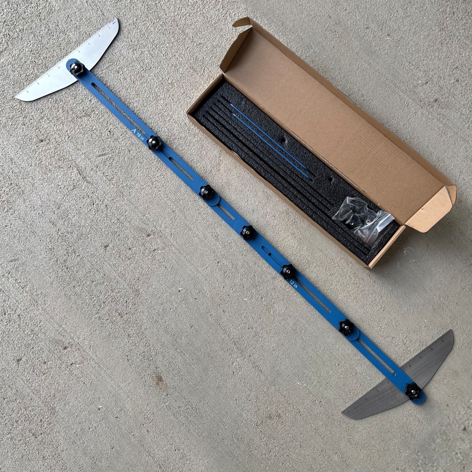 Stair Tread Template Tool Feiton Stair Gauge Set Shelf Drywall Layout Tool Blue