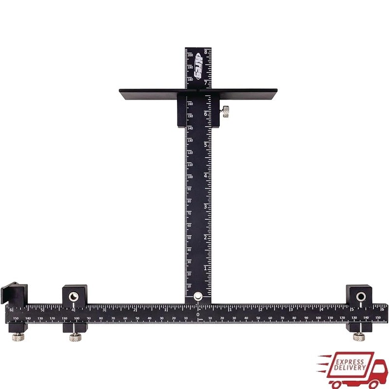 Adjustable Cabinet Hardware Jig Heavy-Duty Aluminum Laser-Etched Template Tool