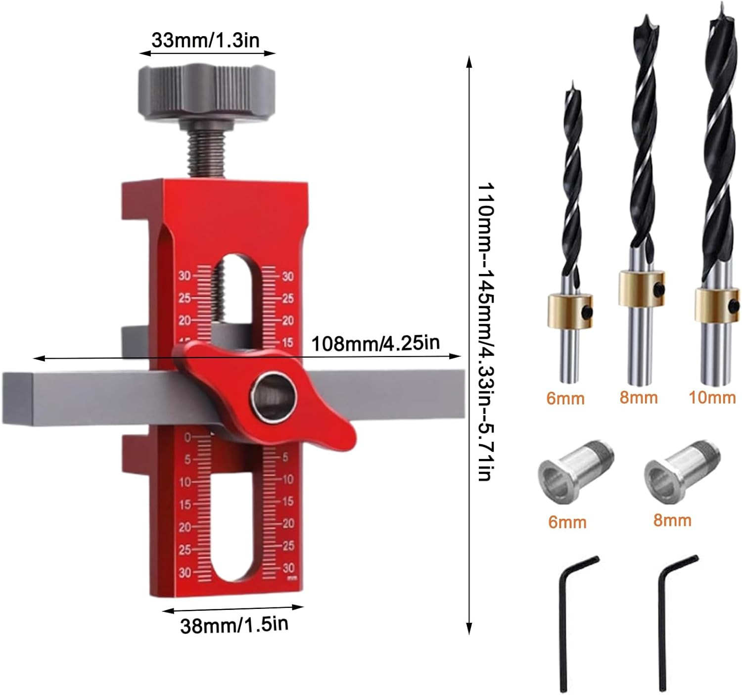 Cabinet Door Installation Jig, 2-In-1 Mounting Tool with Adjustable Positioner,