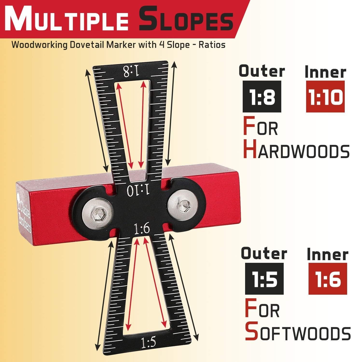 “Dovetail Marker Jig, Aluminum Woodworking Dovetail Scribing Gauge, Dov…