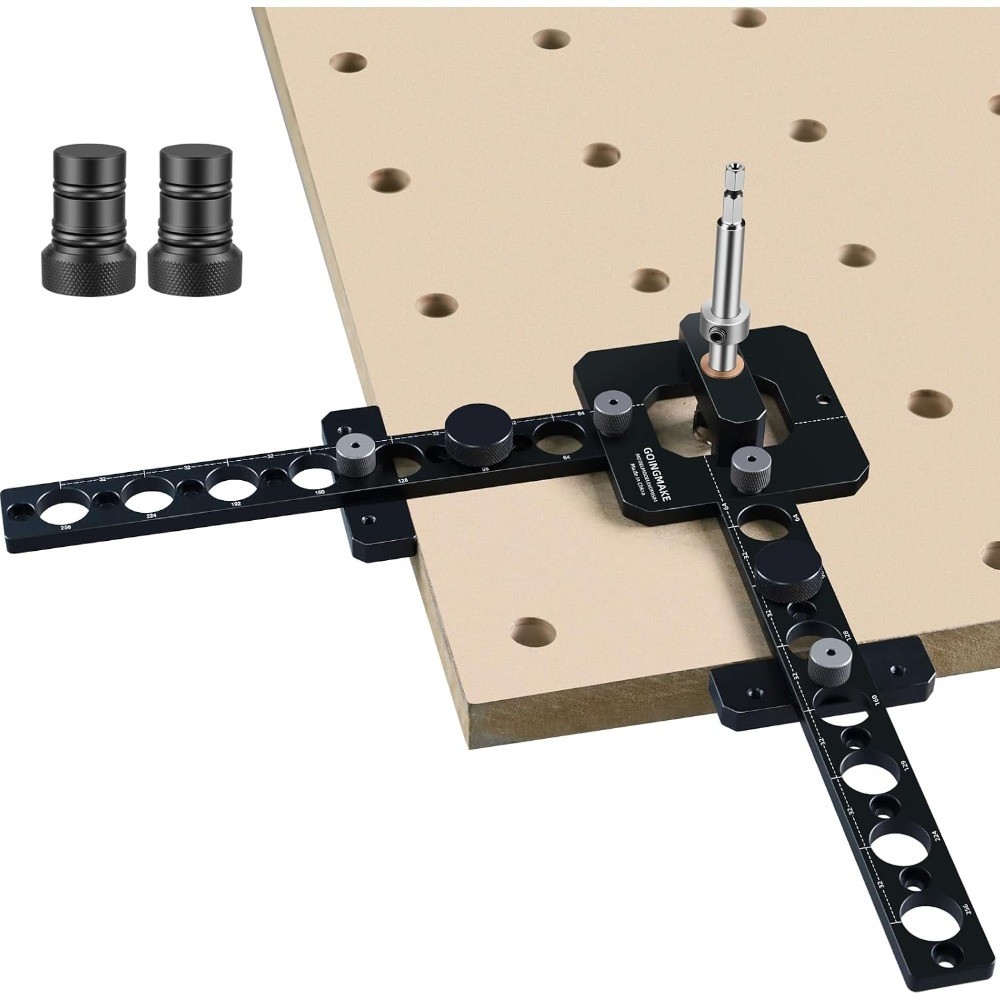 Portable Drill Guide Template for 3/4 Inch Dog Holes Workbench MFT Table Top