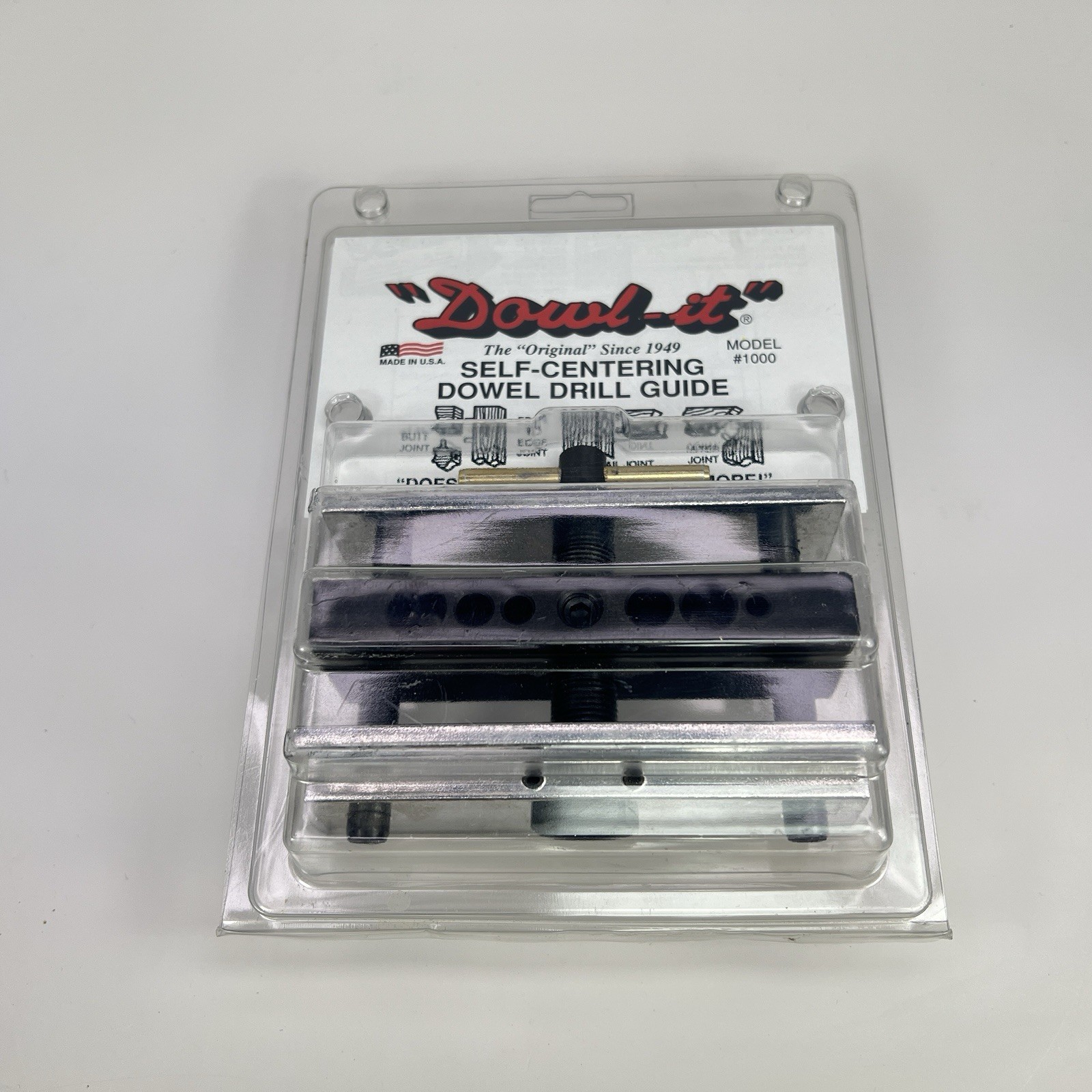 Dowl-it Self Centering Dowel Pin Drill Guide Vise Tool model 1000 U.S.A.