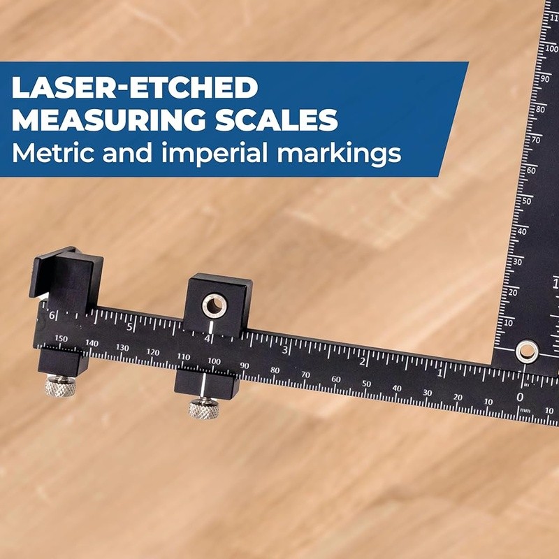 Adjustable Cabinet Hardware Jig Heavy-Duty Aluminum Laser-Etched Template Tool