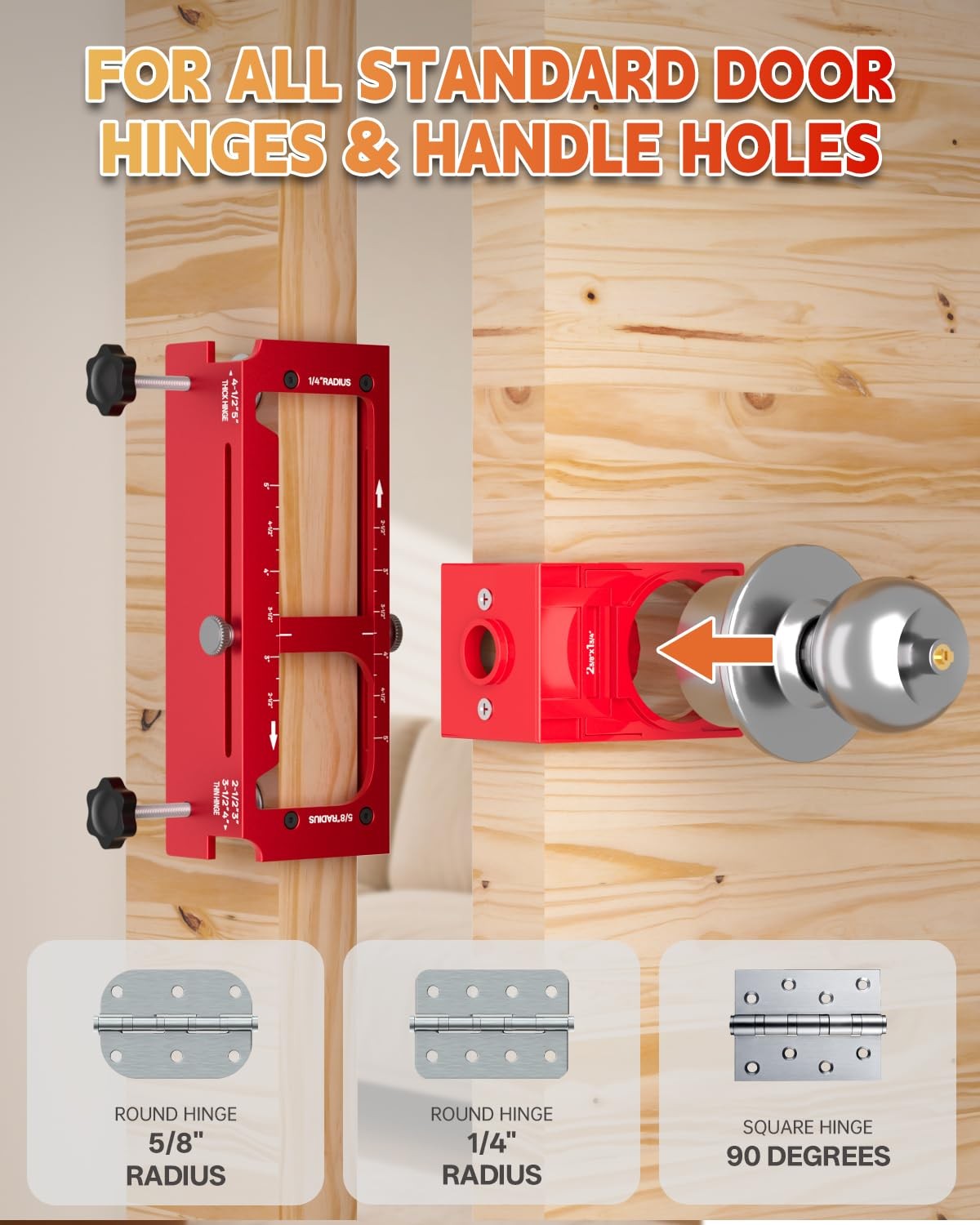 Door Hinge Jig and Door Lock Installation Kit, Aluminum Alloy Router Template…