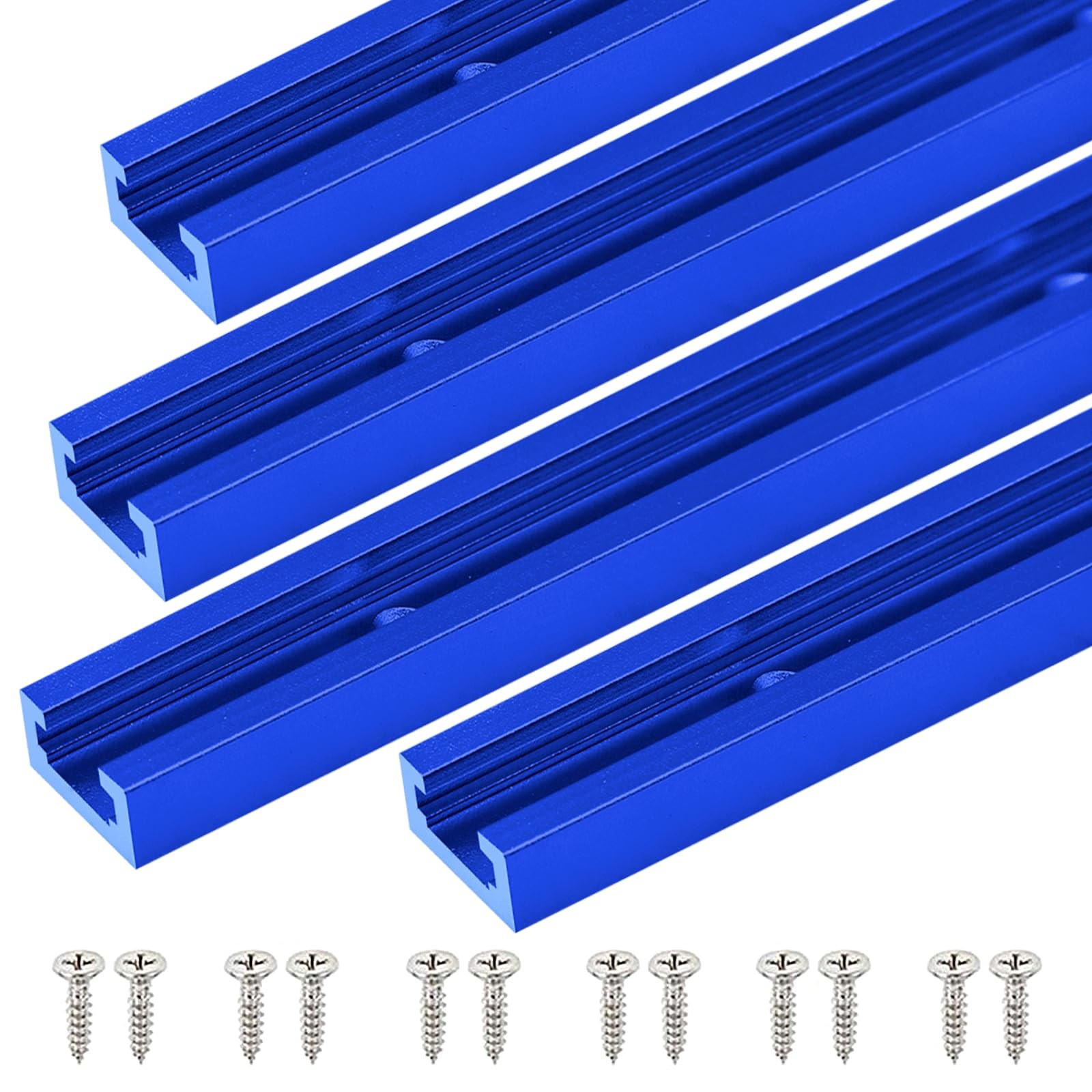 Seekliny T Tracks Woodworking Aluminum 12 inch Blue 4 Pack with 12inch,