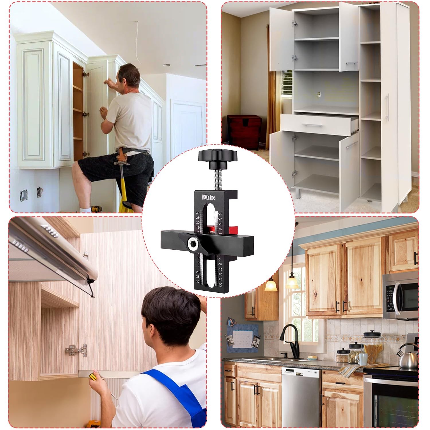 Cabinet Door Mounting Jig Adjustable Positioner Drill Positioning Tool