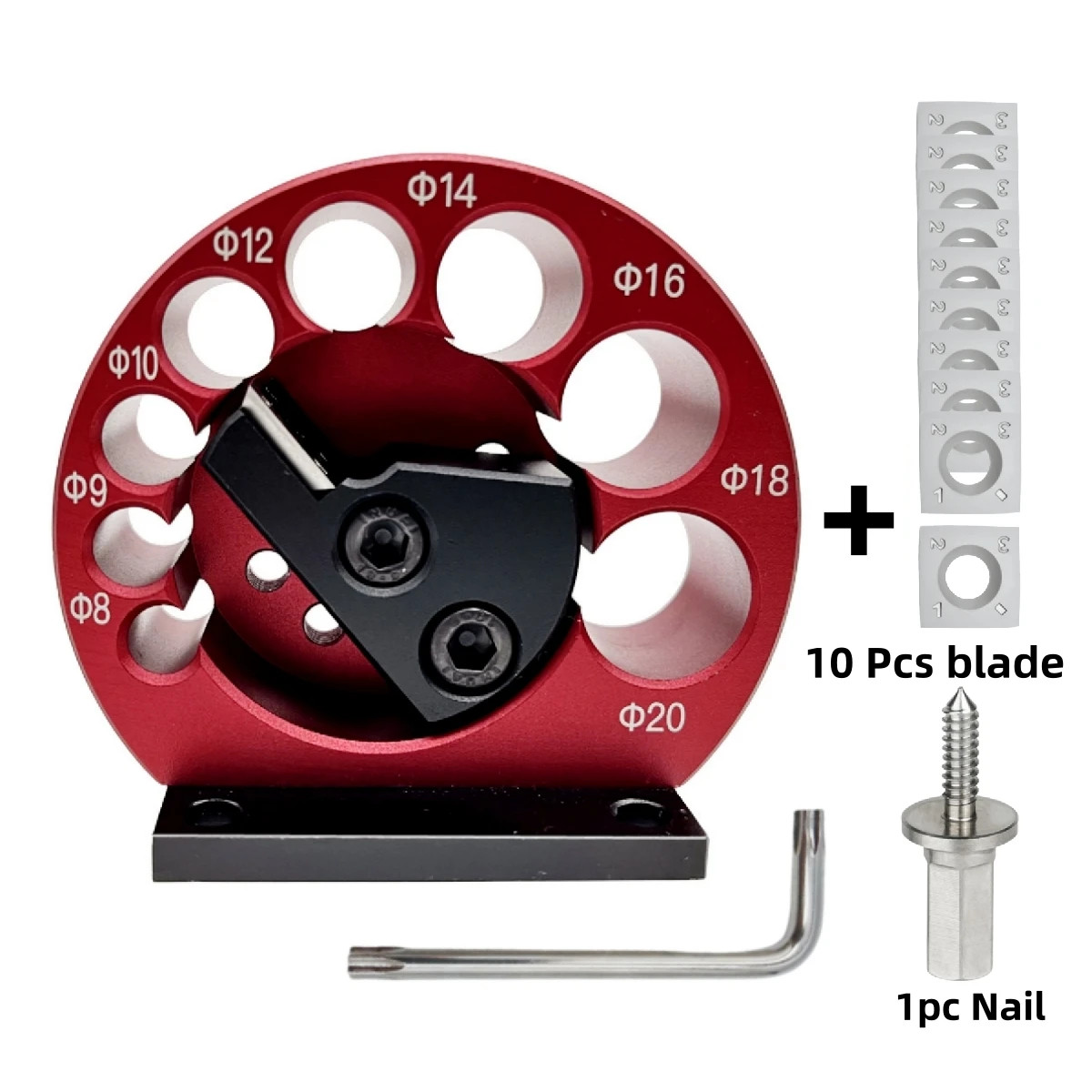 Electric Drill Milling Dowel Round Rod Carbide Blades 8 Hole Dowel Maker Jig Kit