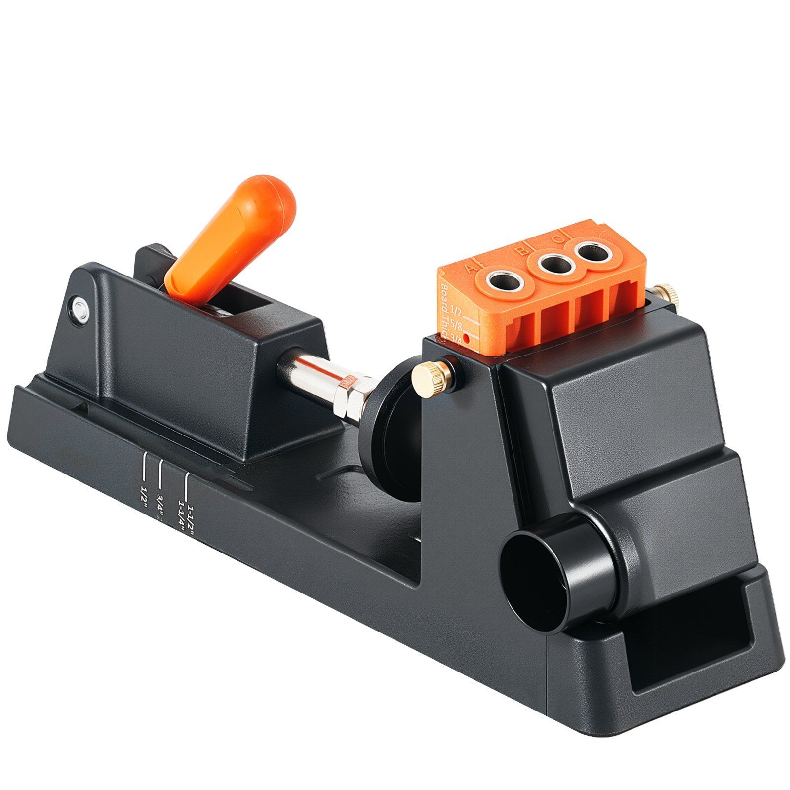 Aluminum-Reinforced Pocket Hole Jig: 1/2″-1-1/2″ Range, Titanium Drill Bit, Case
