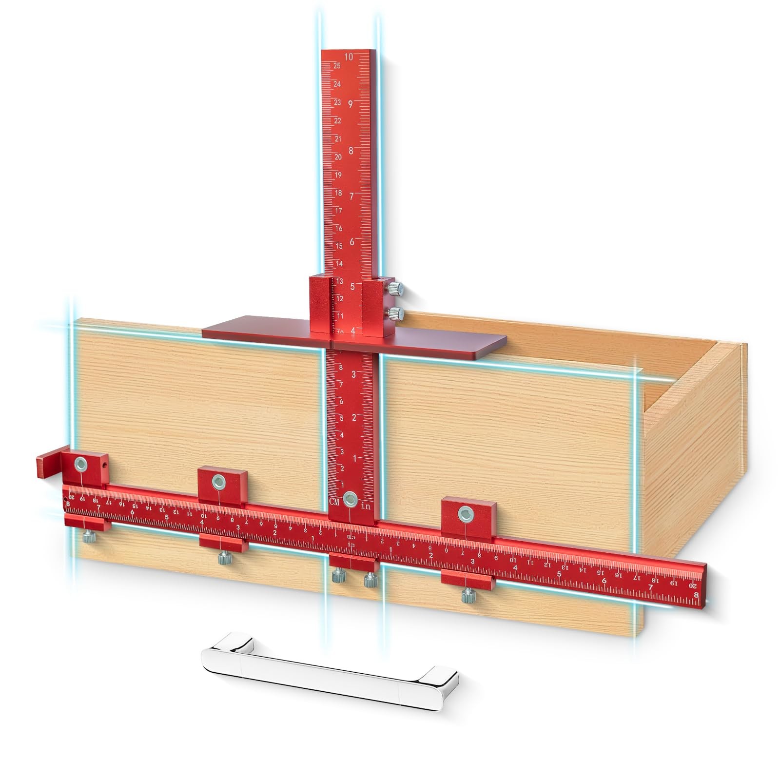 Cabinet Hardware Handle Jig 50% Thicker Dual-Screw Lock Cabinet Drawer Hole Jig
