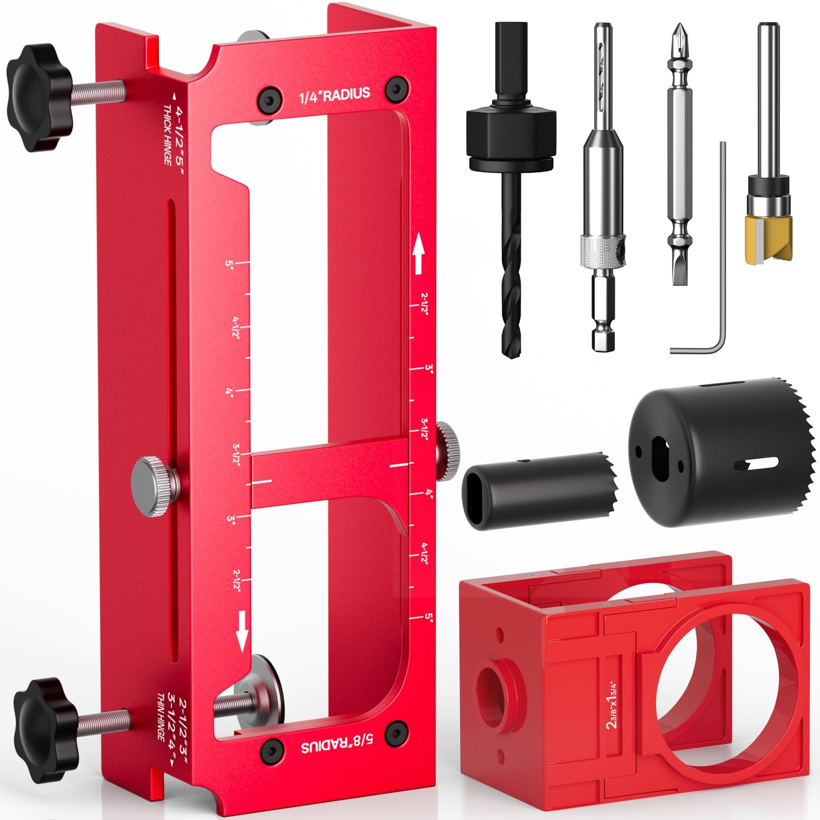 Door Hinge Jig and Door Lock Installation Kit, Aluminum Alloy Router Template…