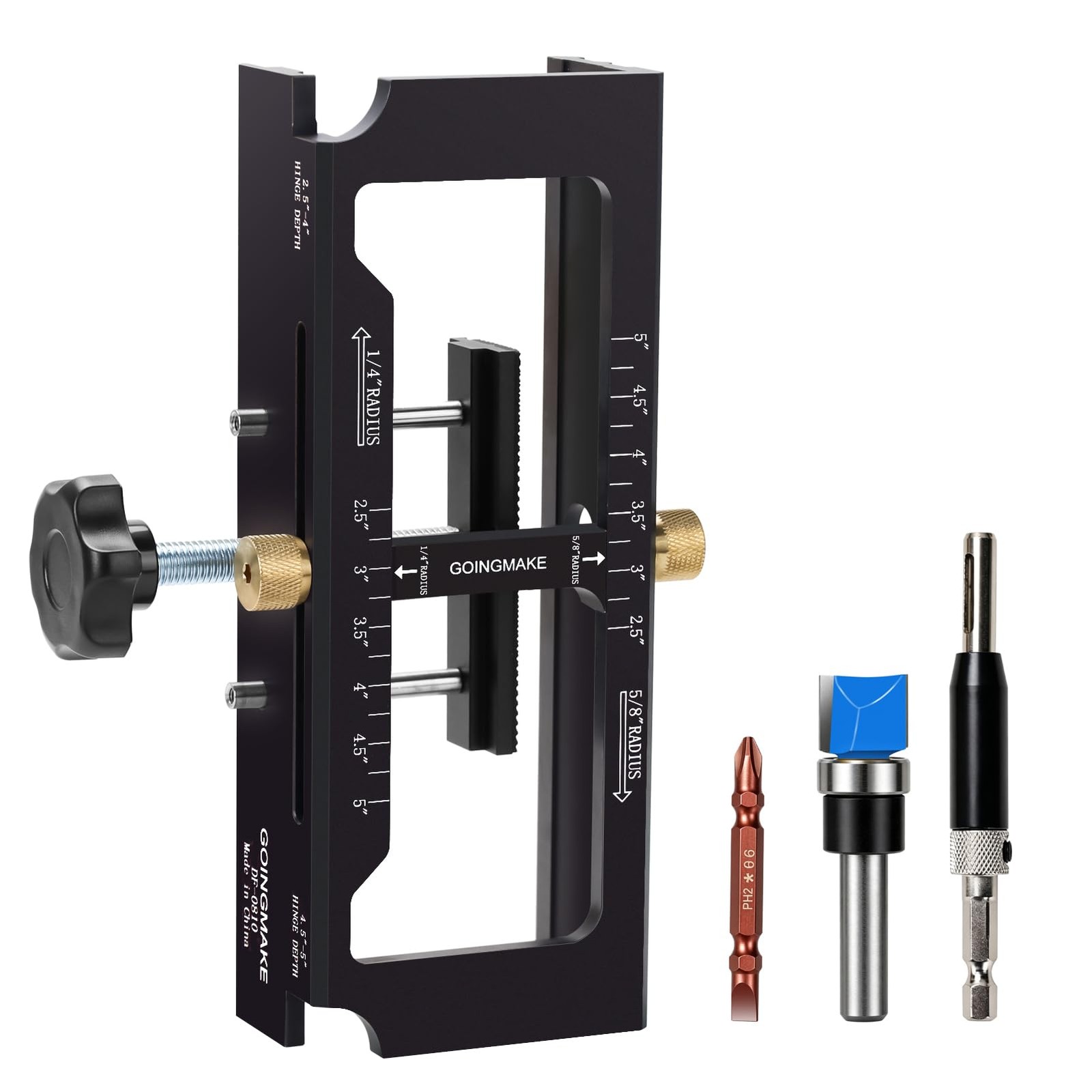 Door Hinge Jig, Aluminum Alloy Door Hinge Template Kit for Wood Router, Adjus…