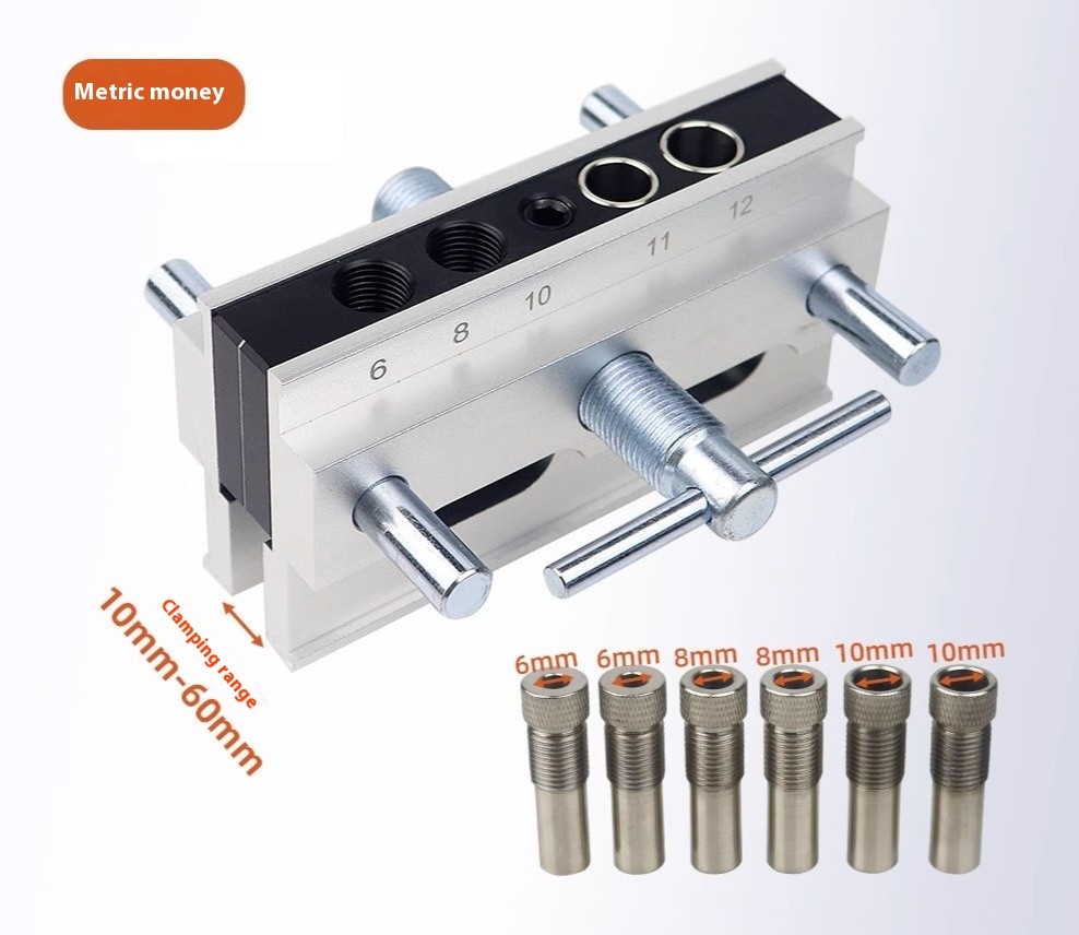 Metric Dowel Centering Jig Wood Hole Drilling Guide Positioner Alignment Tool