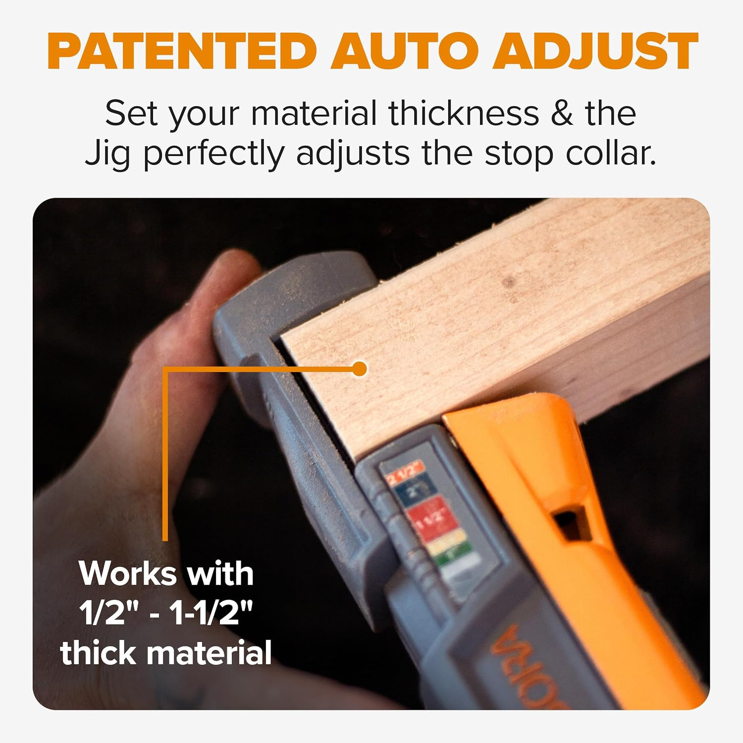 Pro Compact Pocket Hole Jig, Auto Adjusting Drill Guide, Durable Pocket Hole Jig