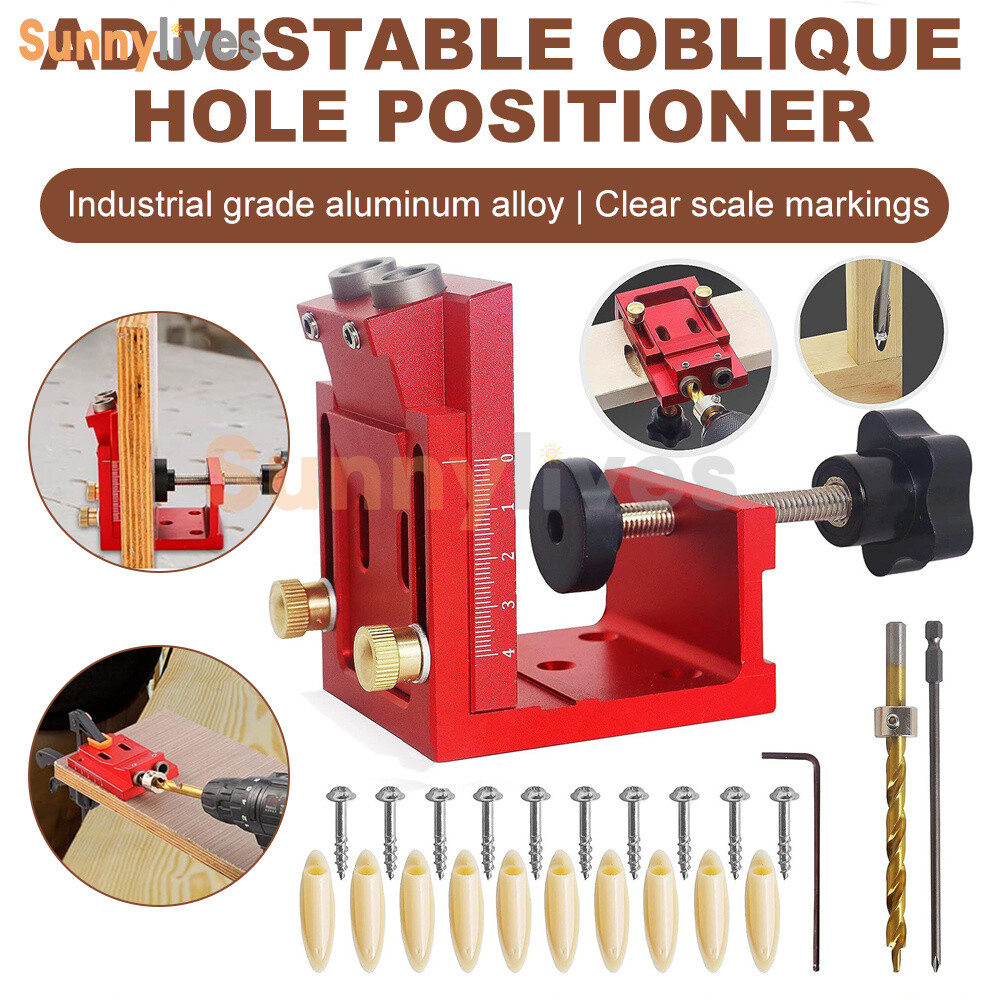 Drill Guide Punch Locator Woodworking Hole Cabinet Hardware Jig Drawer Pull Tool